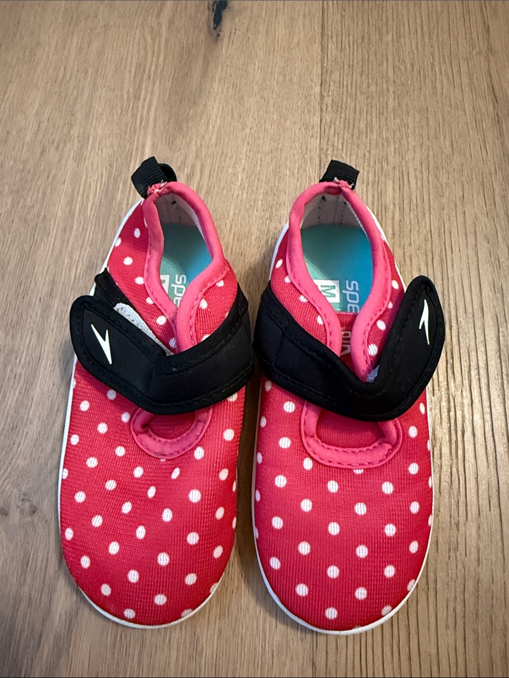 Speedo Kids Pink Polka Dot Slip-On Velcro Water Shoes